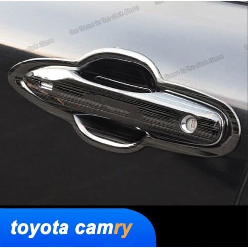 Lsrtw2017 Stainless Steel Car Door Bowl Handle Trims for toyota camry 2019 2020 2018 70 v70 xv70 trd accessories sport edition