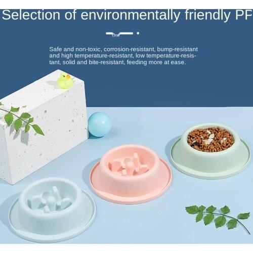 Pet Slow Food Bowl Cat Bowl Anti-choke Non-slip Dog Bowl Plastic Food Stopping Small and Medium-sized Dog Feeder