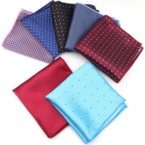 Mens Handkerchief High Fashion Polka Dot Hankies Men Accessories Polyester Hanky Business Pocket Square Chest Towel 22*22CM