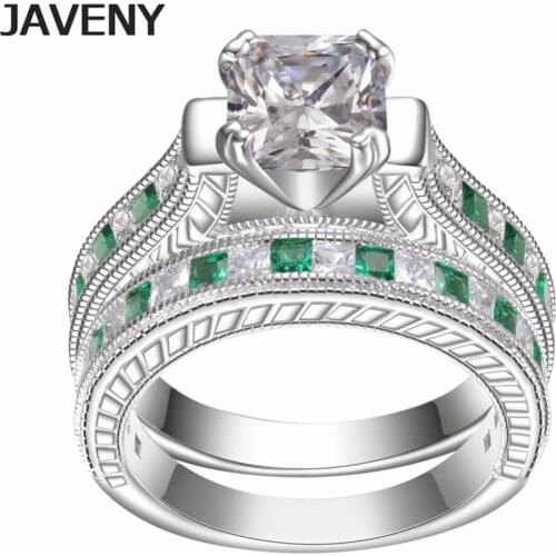 925 Sterling Silver Princess Cubic Zirconia Womens Girls Engagement Bridal Wedding Rings Sets Birthday Gifts 12pcs Lot Wholesale