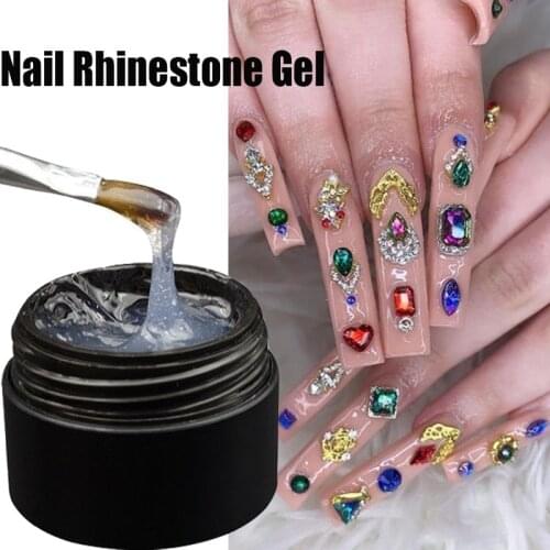 8ML Nail Art Rhinestone Gel Sticky Adhesive UV Gel Nail Polish Glue for DIY Nail Art Crystal Gems Jewelry Decorations Glue