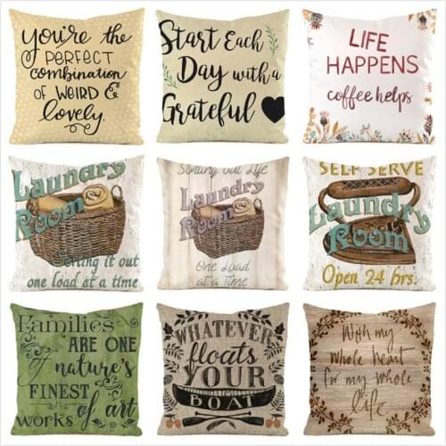 45cm*45cm **Farm Slogan** Inimitated Silk Fabric Throw Pillow Covers Couch Cushion Cover Home Decorative Pillows