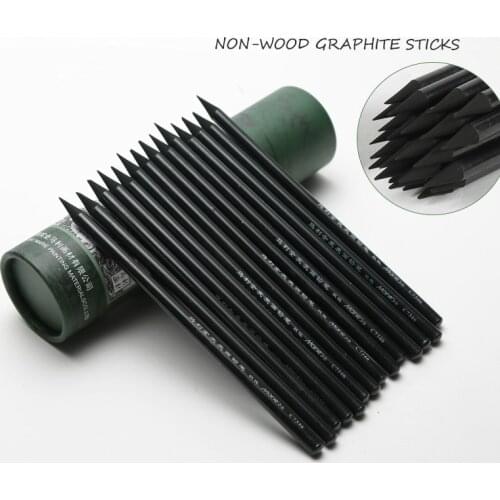 Non-Wood Graphite Pencils Soft ALL-GRAPHITE Sketching Drawing Artist Pencil Set Art Charcoal Full Graphite NO.C7346