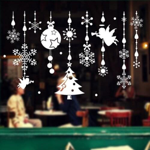 New Year Window Glass PVC Wall Sticker Christmas DIY Snow Town Wall Stickers Home Decal Christmas Decoration for Home Supplies