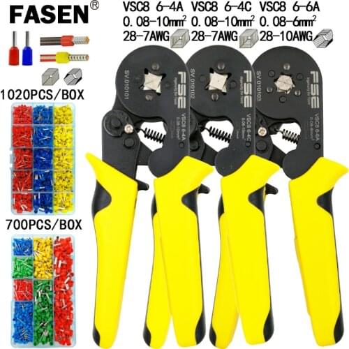 Crimping pliers high precision VSC8 6-4A 0.08-10mm2 6-6A 0.08-6mm2 for tube needle type terminal crimp self-adjusting tools