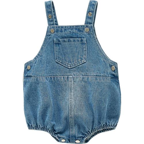 Baby Boy Clothes 2021 Fall Korean Baby Pocket Denim Overalls Baby Fashion Western-style Ass One-piece Romper Ropa De Accessories