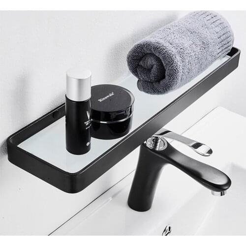 Bathroom Shelves Storage Rack Black Space Aluminum Single Tier Shelf Shampoo Shelf Kitchen Rack Bathroom Rack Kitchen Storage