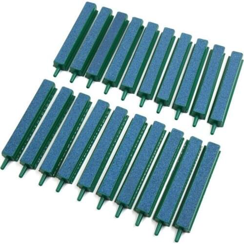 4 Inch Length Green Air Stone Bubble Diffuser Bar For Aquarium Fish Tank 20 Pcs