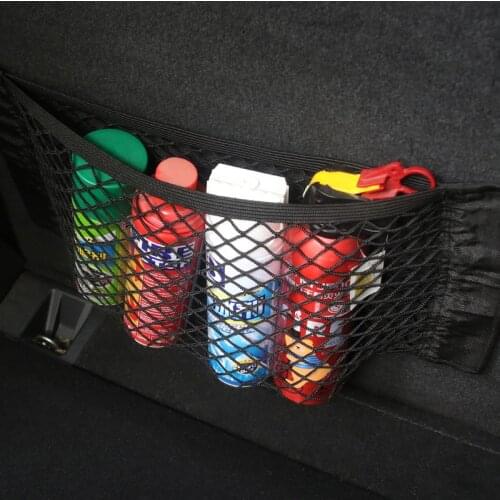 Mesh Trunk Car Organizer Net Goods Universal Storage Rear Seat Back Stowing Tidying Auto Accessories Car Storage Bag