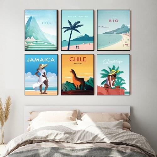 Tropical Seaside Tourist City Peru Chile Wall Art Canvas Painting Nordic Posters And Prints Wall Pictures For Living Room Decor