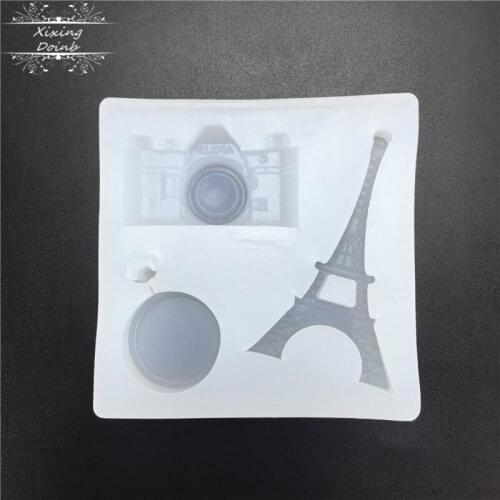 Resin jewelry liquid silica gel mold tower and camera resin mold DIY necklace pendant jewelry making jewelry