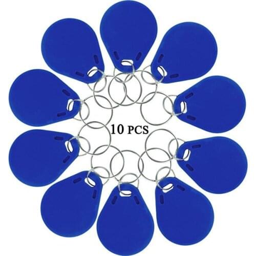 10Pcs RFID 125KHz EM4100 Read Only Proximity ID Token Tag Key Keyfobs Blue Waterproof Keychain Fast Shipping
