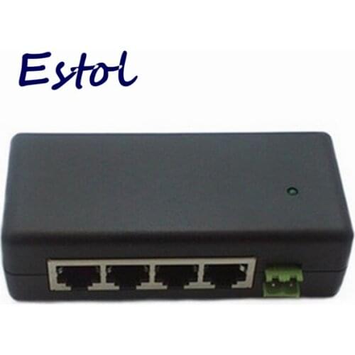 100% Original 4 LAN Ports Passive Power Over Ethernet Module Injector DC 9-48V IP Camera Power supply PoE switch adapter PoE box