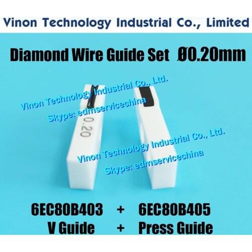 2pcs) Ø0.20mm Set of Diamond Wire Guides 6EC80B403+6EC80B405 for Precision Taper Cutting for Makino U,DUO43,U53, 18EC309A405-Z1