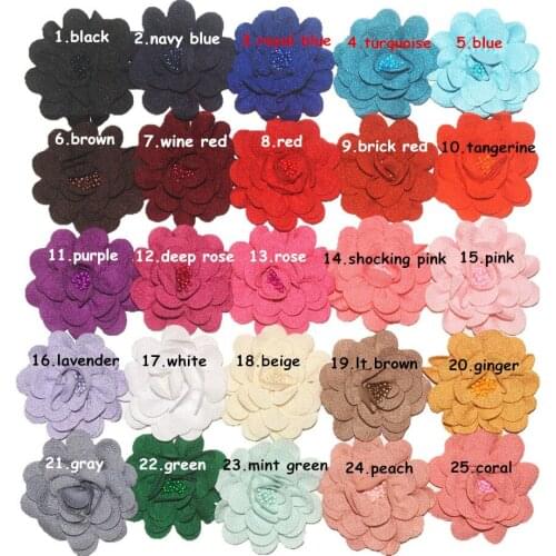30 pcs/lot , 9cm chiffon flower with stamen for girls DIY apparel hair accessories headband headwear