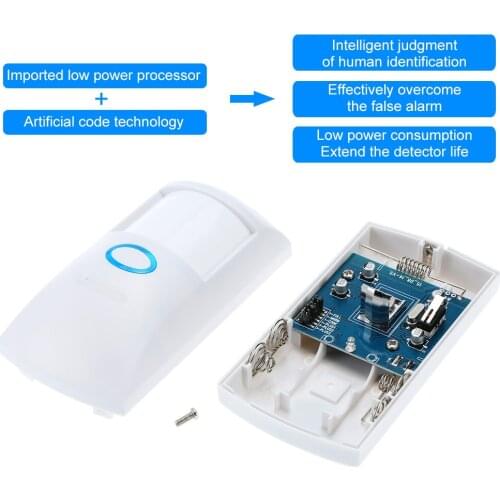 433MHz Wireless Passive Infrared Detector PIR Sensor 12kg PET Immune 1527 Code For Our Wifi / GSM / PSTN Home Security Alarm