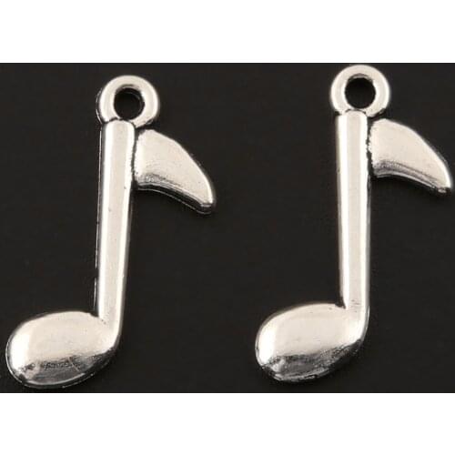 50pcs Tibetan Silver Color Music Note Charms Pendant Bracelets Necklace Jewelry Making Accessories DIY A935