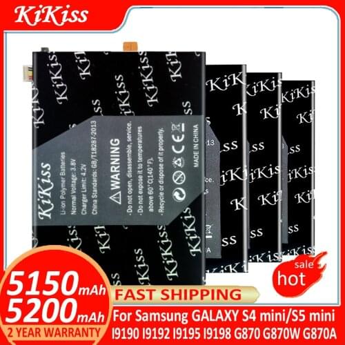 Free tool KiKiss Battery For Samsung GALAXY S4 mini / S5 mini Mobile Phone Battery SM i9195 G800 G870 B500BE B500AE EB-BG800BBE
