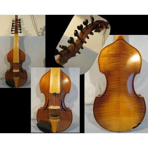 Baroque style song Master 7×7 strings 16" Viola d'Amore,powerful sound #12958