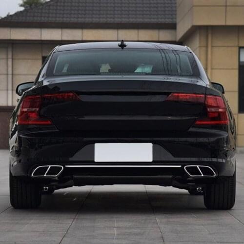 Car Accessories for Volvo S90 2016 2017 2018 2019 2020 Stainless Steel Rear Exhaust Muffler Tail Pipe Decoration Cover Trim 2pcs