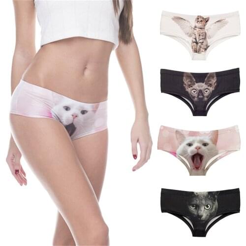 Cat Print G String Swimsuits Bikini Thong Bottom Swimwear Female Bikini 2021 Brazilian Shorts Beach Pants Briefs Underwear #J2P