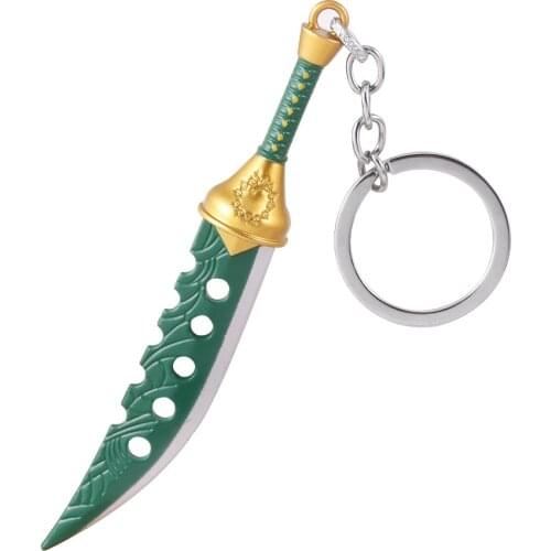 Anime The Seven Deadly Sins Dragons Sin of Wrath Meliodas Lost Bane Short knife Sword Metal Alloy Keychain Keyring Key Chain
