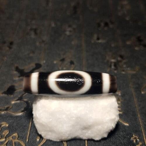 Tibetan Black/white Heaven and earth DZI BEADS 11*40mm Old Agate Beads Men&women Upscale Jewelry Necklace Pendant Free Shipping