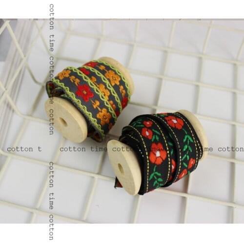 8yards 1.5cm Lace Embroidery Ribbon Ethinic embroideried webbbing Sewing accessory for handmade