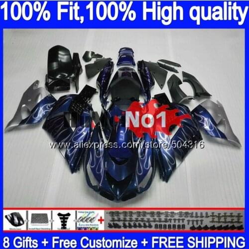 Injection For KAWASAKI ZX 14R ZX14R 06 07 08 09 10 11 78MC.116 ZZR1400 ZX-14R 2006 2007 2008 2009 2010 2011 Blue silvery Fairing