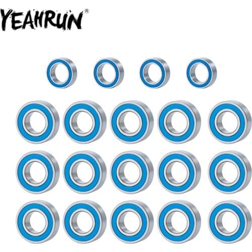 YEAHRUN 19PCS Blue Bearings Kit for 1:10 Traxxas /10 2wd RC Crawler Car Ball Bearing Parts