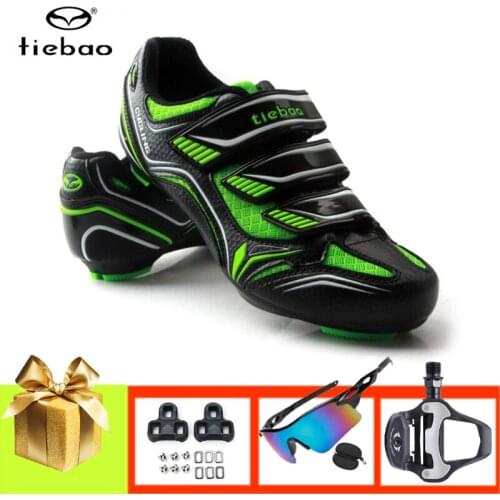 Tiebao Sapatilha Ciclismo Unisex Road Bike Shoes Add Pedals Sunglasses Breathable Self-locking Outdoor Cycling Sneakers Footwear