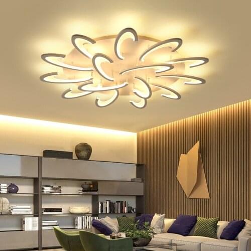 Modern Led Chandeliers For Living Study Room Bedroom Kitchen Restaurant Hotel Remote Control White Ceiling Light Fixtures