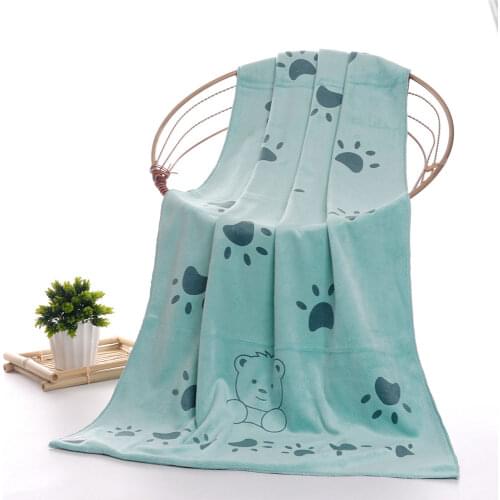 Cute Baby Bath Face Towel Smile Bear Bathing Towel Children Newborn Bathroom Cartoon Cute Comfortable 48cm x 24.5cm