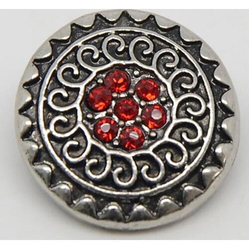 Fashion Metal Rhinestone Snap Button Fit For 18MM Snap Button Bracelet