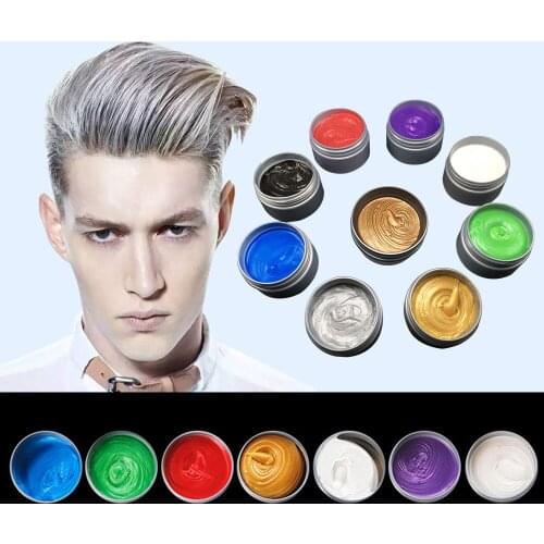 Men Temporary Hair Dye Styling DIY Hair Cream No Damage Women Hair Wax Dye Paste Mud Hair Gel Silver Grandma Grey Coloring TSLM2
