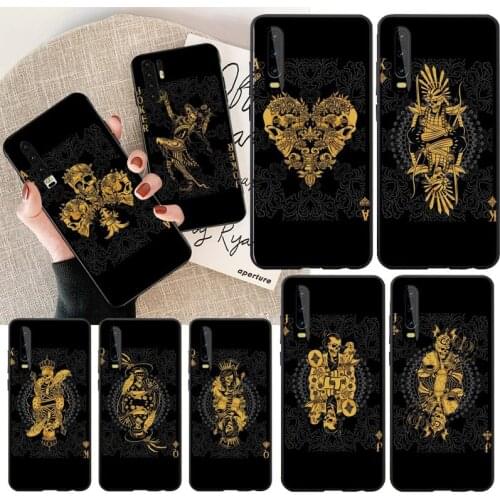 PENGHUWAN Poker king Soft Silicone Black Phone Case for Huawei Honor 20 10 9 8 8x 8c 9x 7c 7a Lite view pro
