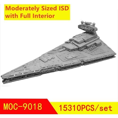 New 15310PCS MOC-9018 Imperial Star Destroyer Moderately Sized ISD Full Interior Fit Star space Wars Building Block Brick Toys