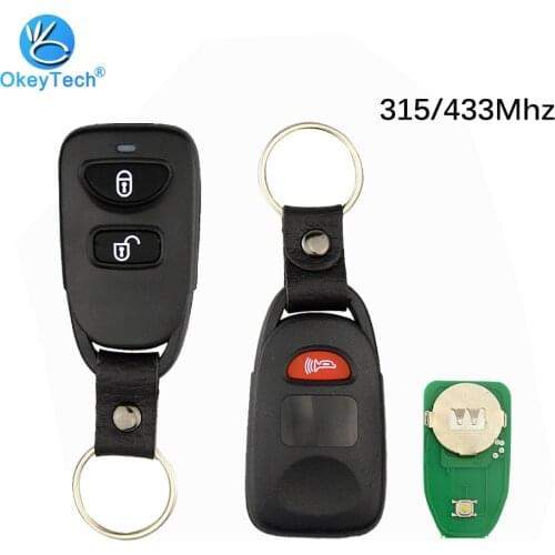 OkeyTech Car Key for Hyundai Tucson Sonata Remote Control Key 315/433Mhz 2+1 Button Keyless Entry for Hyundai FE with Key Chain