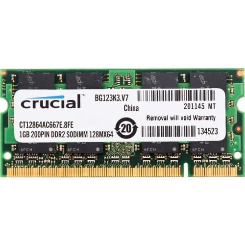 Crucial Laptop Memory DDR2 667MHZ DDR2 1GB 2GB 1.8V CL5 200pin laptop RAM ddr2 2GB=2PCS*1G PC2-5300S