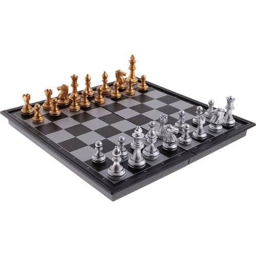 Portable Chess Folding Magnetic Board Chess Pieces Game Set DIY Kids Intelligent Development Home Entertainment Kids Gift