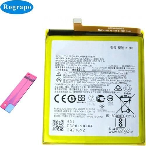 Full 3500mAh KR40 Mobile Phone Replacement Battery For Motorola Moto One Action XT2013-1 / One Vision XT1970-1
