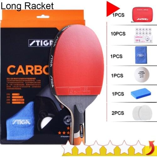 New 6/5/4 Star Table Tennis Racket Professional Carbon Offensive Light Weight Ping Pong Paddle Glued With Pimples In Rubber