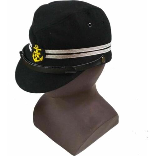 SIZE XL WWII JAPANESE OFFICER NAVY SPECIAL LANDING FORCE CAPS FIELD HAT BLACK armyshop2008