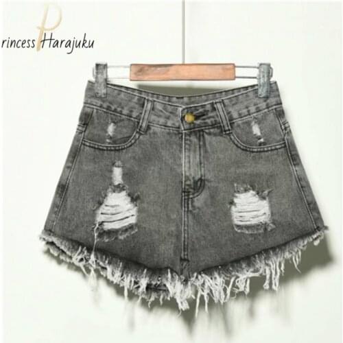 S-5XL Plus Size Jeans Womens Denim Shorts 2021 High-waist Shorts Women Fashion Large Size Elastic Waist Wide-leg Short Jeans