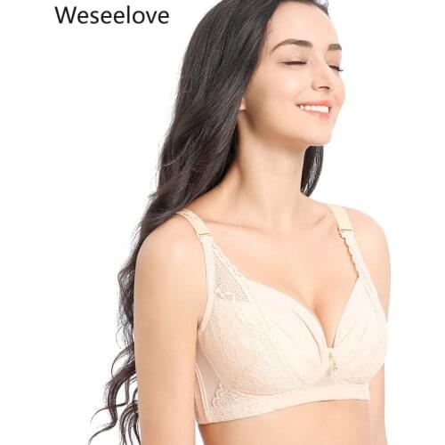 Sexy Bra Women Non-Steel Ring Push Up Adjustable Breathable Large Bust 2020 New Sexy Comfortable Soutien Gorge Plus Size E79-2