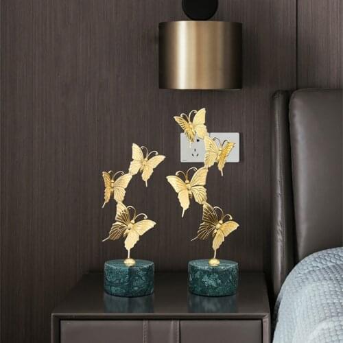 Nordic Art Brass Butterfly Crafts Decoration Modern Minimalist Living Room Porch TV Cabinet Wine Cabinetoffice Decorations Gifts