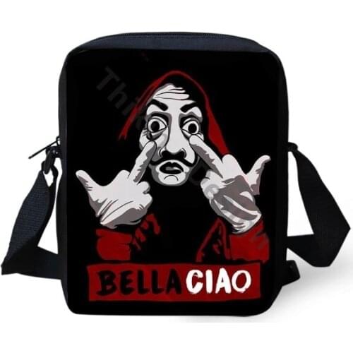 LA CASA DE PAPEL Messenger Bag For Women Men Bella Ciao Pattern Children Kids Crossbody Bags Bull Terrier Shoulder Bag Bolsa