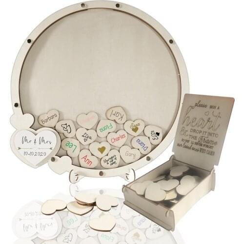 Wedding Guest Book Decoration Rustic Wooden Sweet Heart Drop Box Wedding Drop Box 3D Guestbook Wooden Box