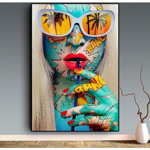 Street Graffiti Art Girls Canvas Art Posters and Prints Abstract Colorful Woman Art Canvas Paintings on The Wall Pictures Decor
