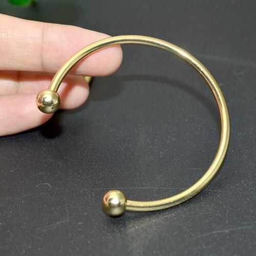 3mm Thickness Sold Round Open Women Metal Bangles Copper Gold Plating Fashioin Women Classical Bracelet Gift Jewelry 20pcs/lot